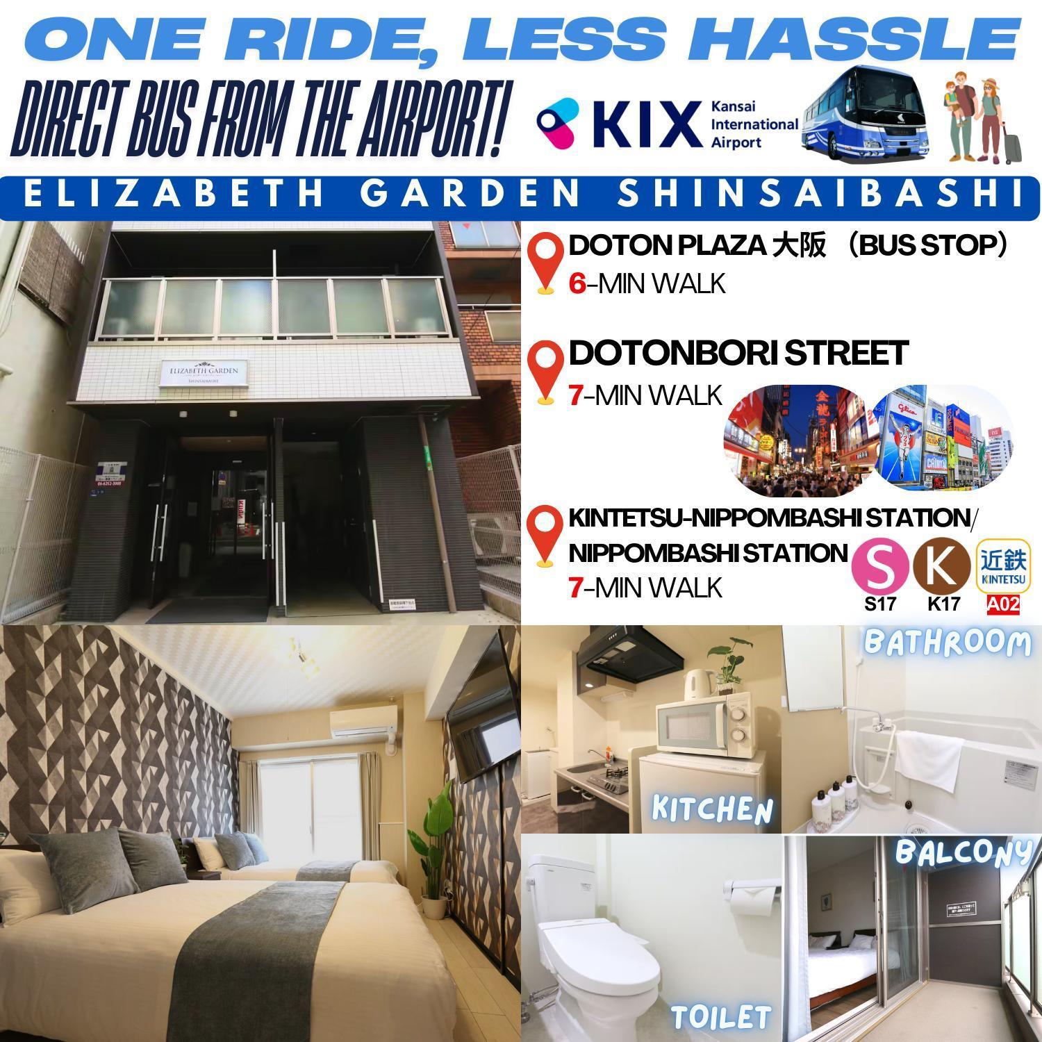 Elizabeth Garden Shinsaibashi Apartment Osaka Ngoại thất bức ảnh